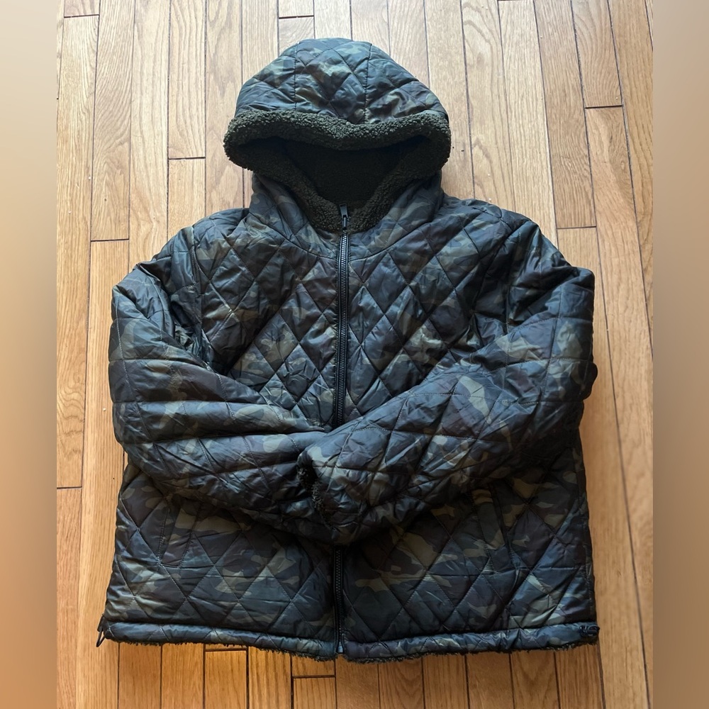 Sanctuary Reversible Camouflage / Sherpa fleece Puffer Jacket